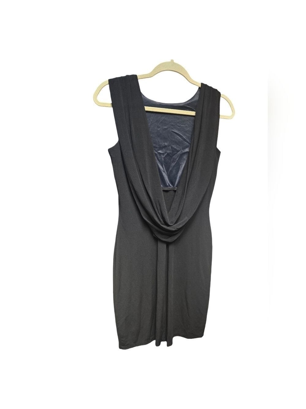 Hugo Buscati Little Black Dress w/ High Neck Front and Draped Low Scoop Back SM